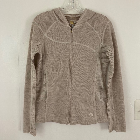 MOUNTAIN HARDWEAR Wool Blend Full Zip Hoodie Hooded Sweater - Picture 1 of 5